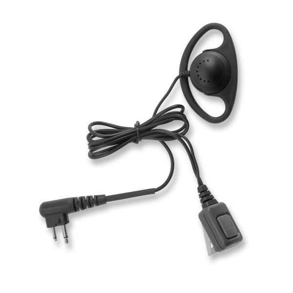 "D"-Shaped Earpiece with in-line PTT and Microphone