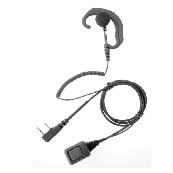 Earbud "G"-Shaped Earpiece with in-line PTT and Microphone