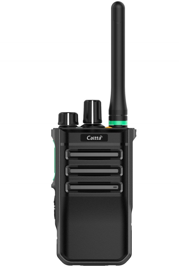 Front view of black Caltta PH600 with antenna and dials