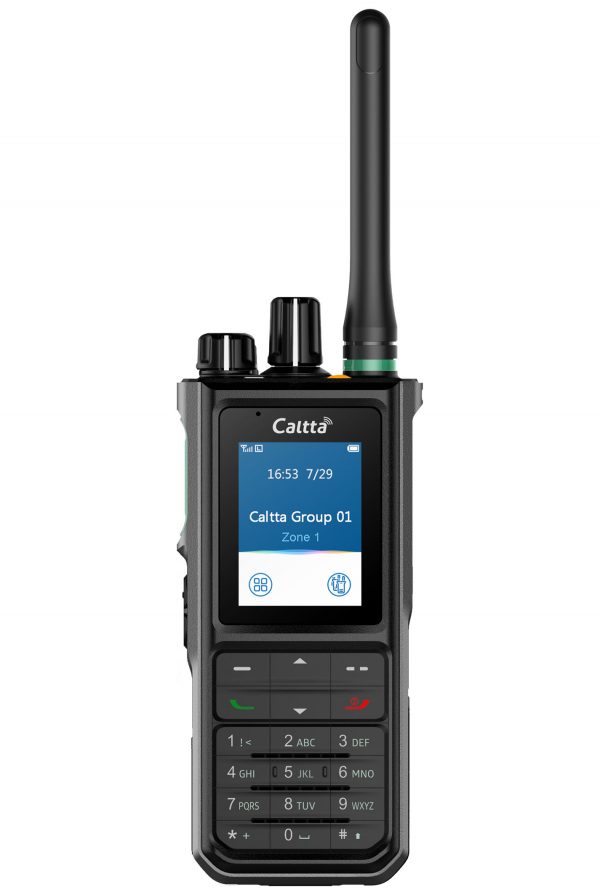 Front view of Caltta PH690 with dials and antenna