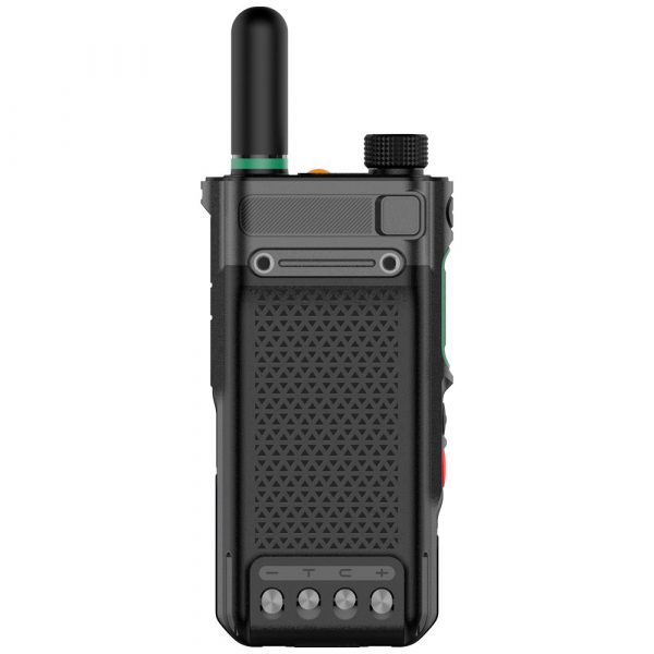 Back view of black Caltta e360 with antenna and dial