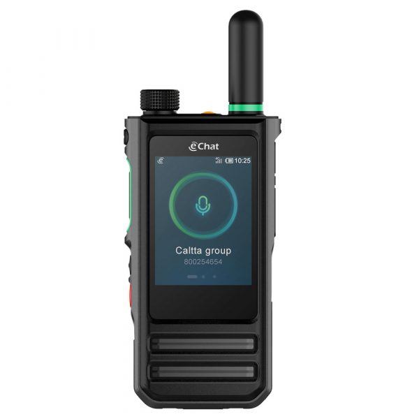 Front view of black Caltta e360 with antenna and dial