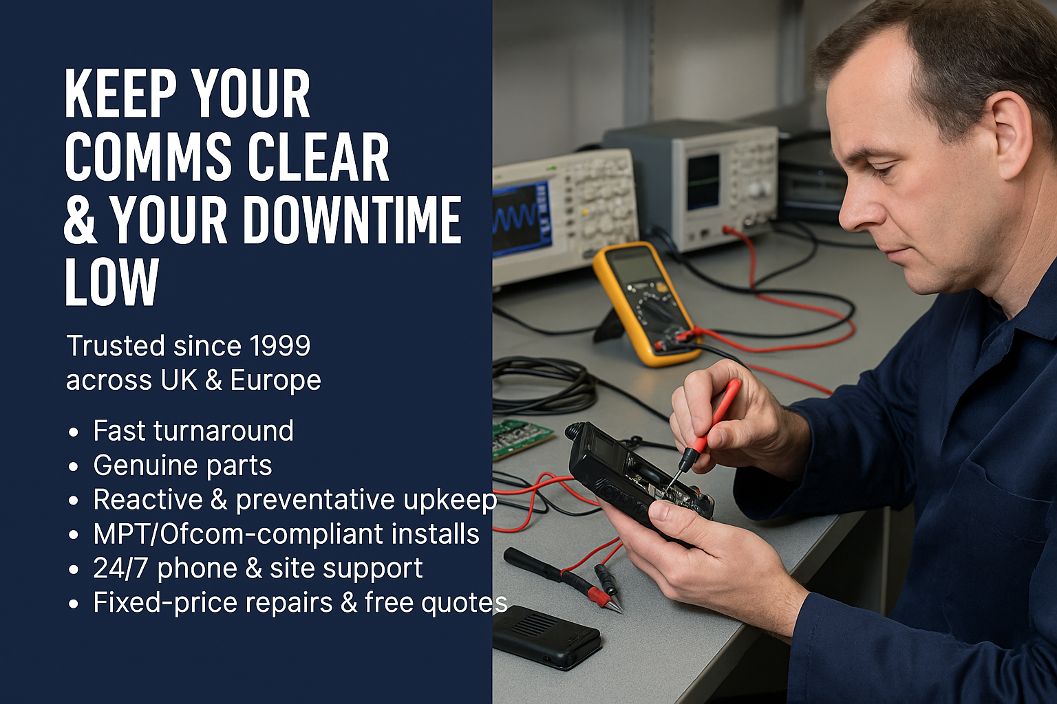 Two way radio service and maintenance